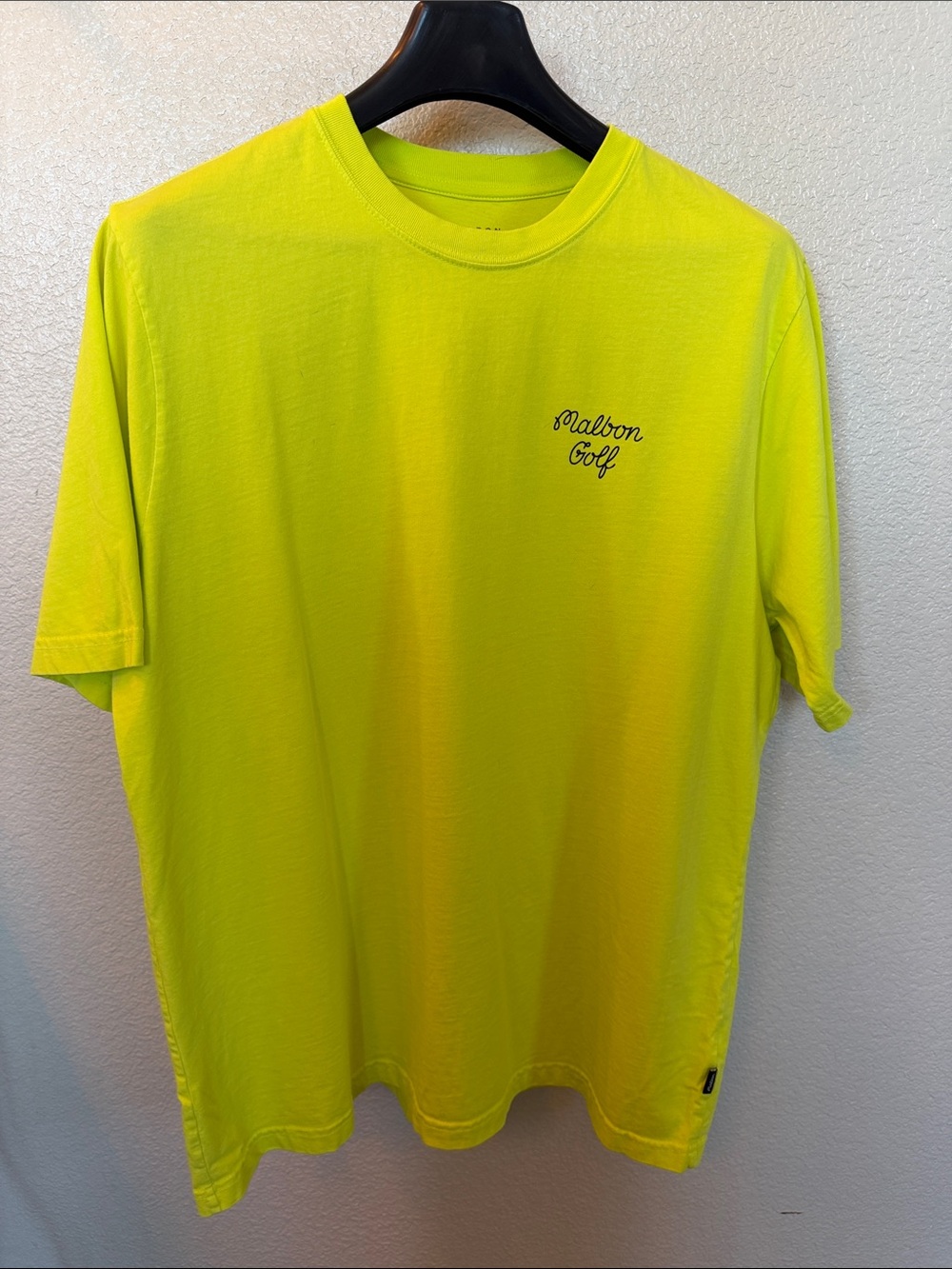 Malbon Golf Men's Neon Yellow Crew Neck T-Shirt